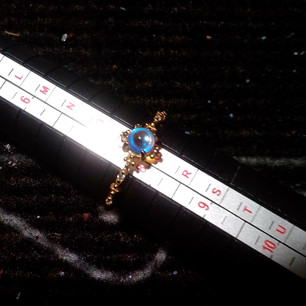 Brand New 10 Karat Gold Filled Ring With Blue Setting